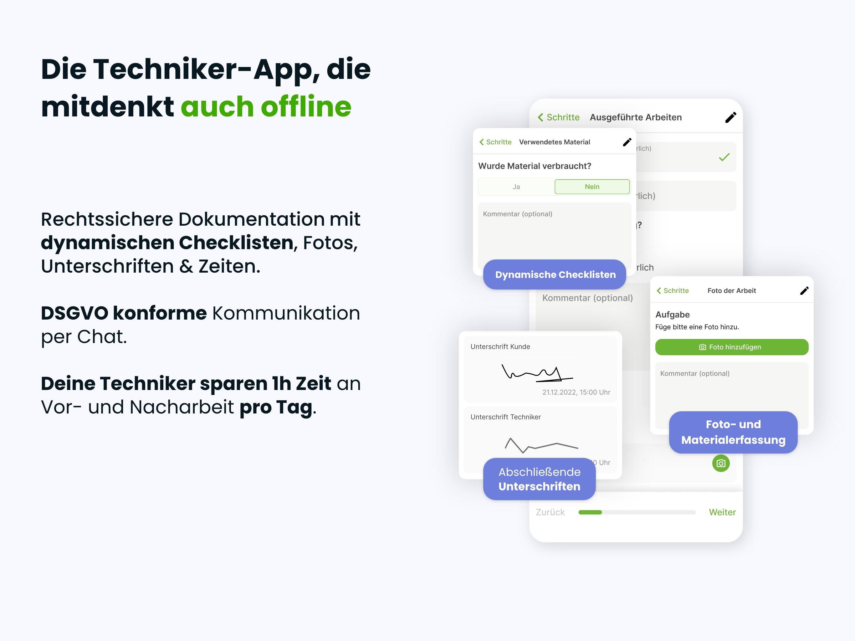 screenshot of mfr field service management